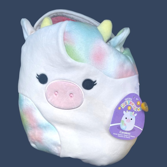 🆕 Squishmallow Easter Basket 2023 - Candess the Cow - Picture 1 of 4